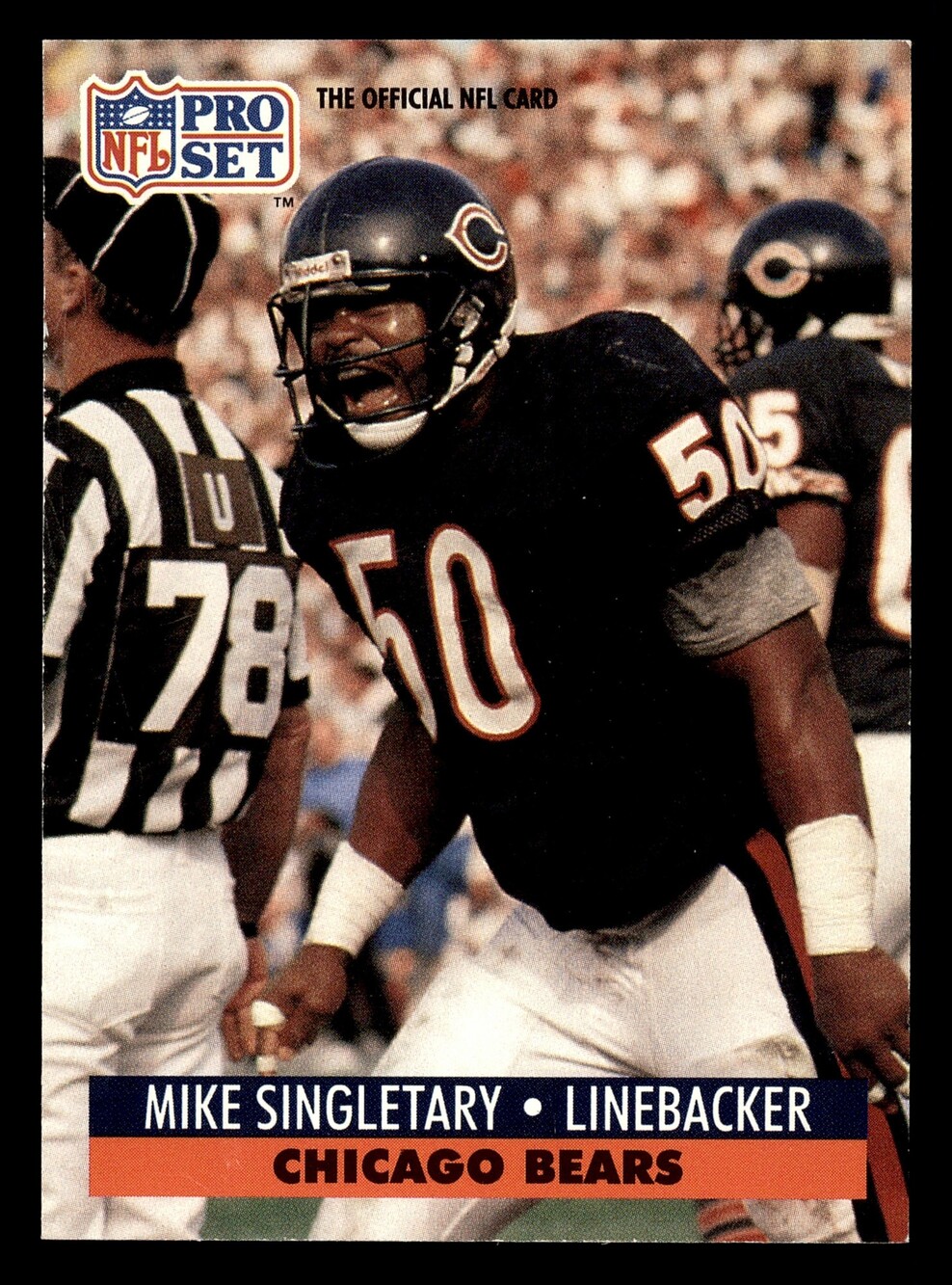 1991 Pro Set #458 Mike Singletary Chicago Bears Linebacker Football Card